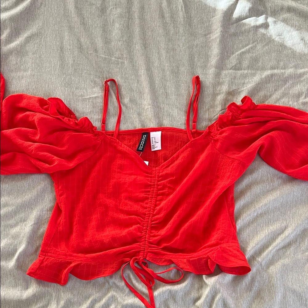 Red Off-Shoulder Top